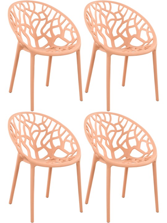 Conjunto de 4 cadeiras Hope, pêssego