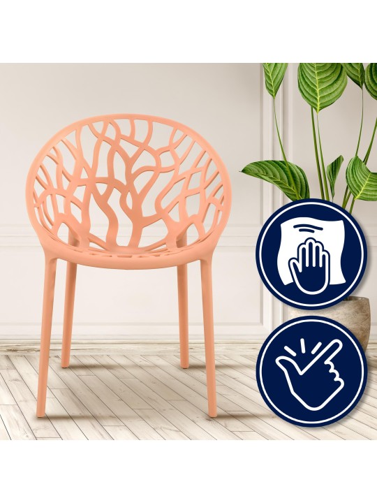 Conjunto de 4 cadeiras Hope, pêssego