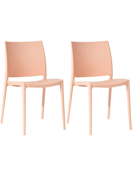 Conjunto de 2 cadeiras Meton, pêssego Conjunto de 2 cadeiras Meton, pêssego
