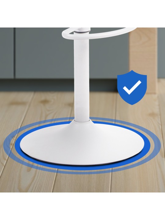 Conjunto de 2 bancos altos em pele sintética Aveiro, branco Conjunto de 2 bancos altos em pele sintética Aveiro, branco