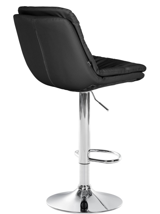 Banqueta alta Laurel couro sintético cromado, preto