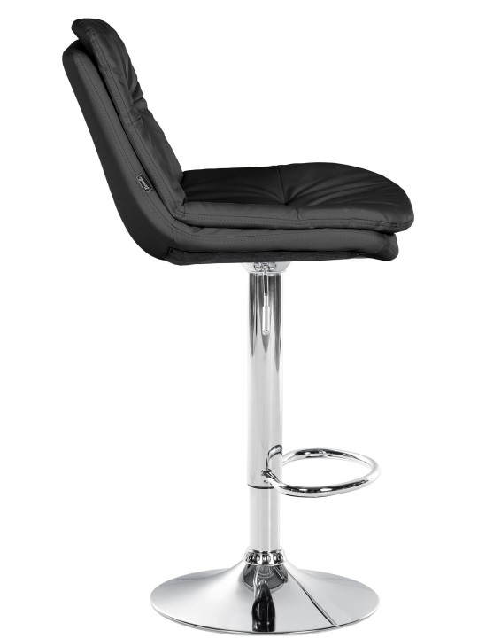 Banqueta alta Laurel couro sintético cromado, preto