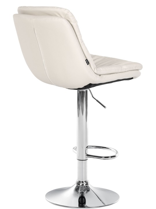 Banqueta alta Laurel couro sintético cromado, branco