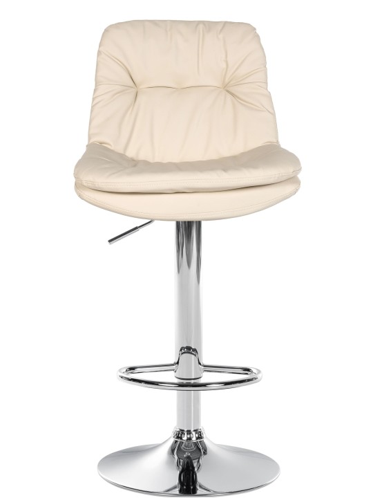 Banqueta alta Laurel couro sintético cromado, creme Banqueta alta Laurel couro sintético cromado, creme