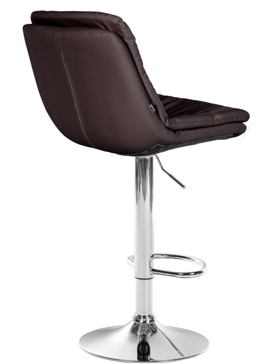 Banqueta alta Laurel couro sintético cromado, castanho