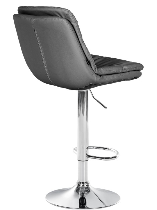Banqueta alta Laurel couro sintético cromado, cinza