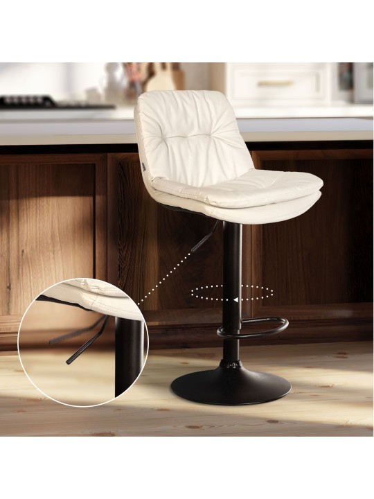 Banqueta alta em pele sintética Laurel, branco