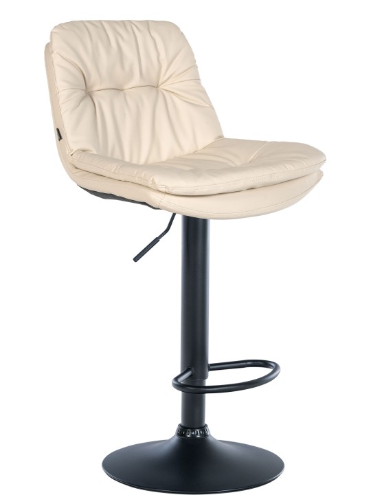 Banqueta alta em pele sintética Laurel, creme