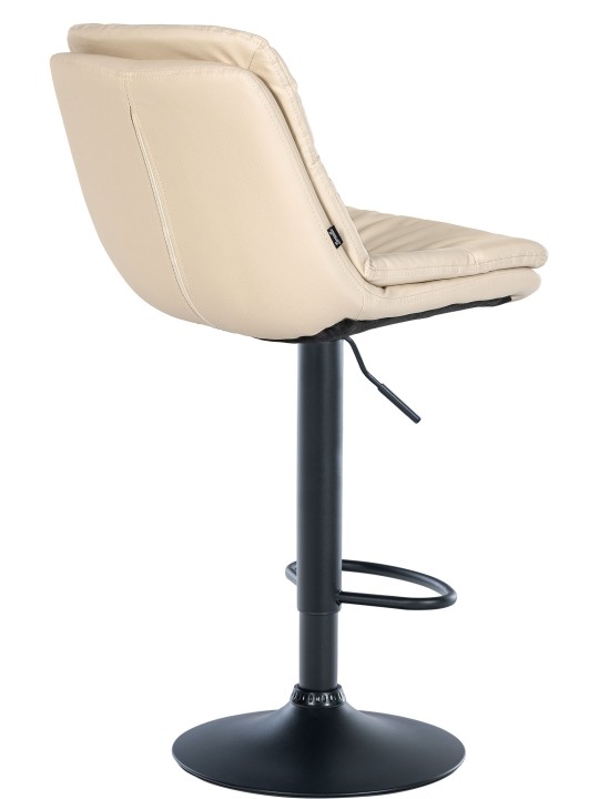 Banqueta alta em pele sintética Laurel, creme