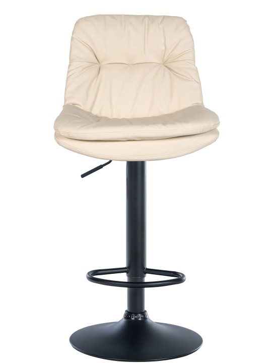 Banqueta alta em pele sintética Laurel, creme