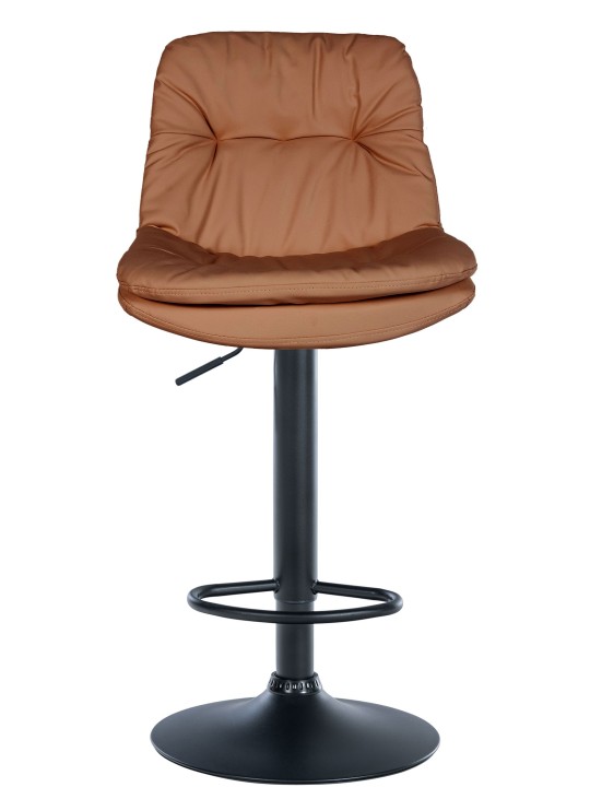 Banqueta alta em pele sintética Laurel, castanho claro