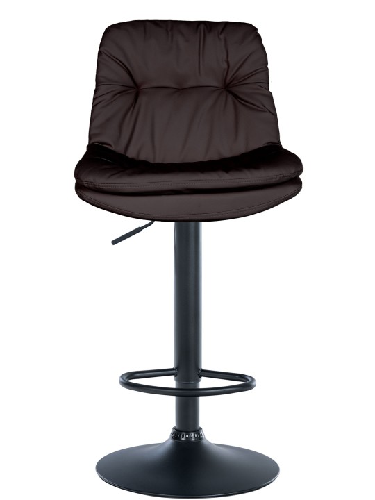 Banqueta alta em pele sintética Laurel, castanho