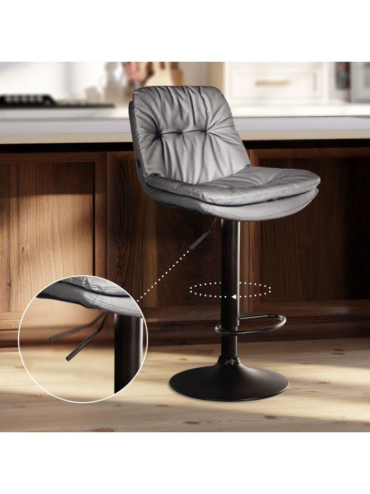 Banqueta alta em pele sintética Laurel, cinza