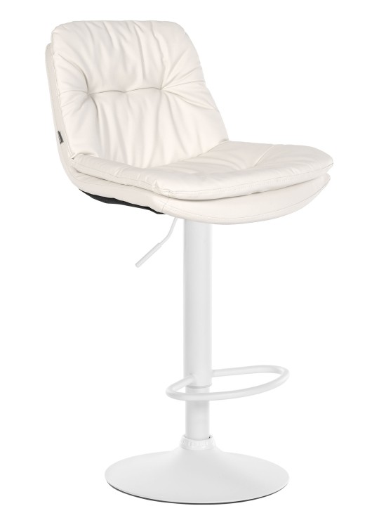 Banqueta alta em pele sintética Laurel, branco