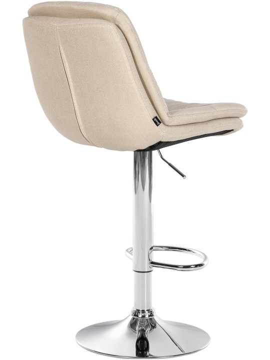Banqueta alta tecido Laurel cromado, creme