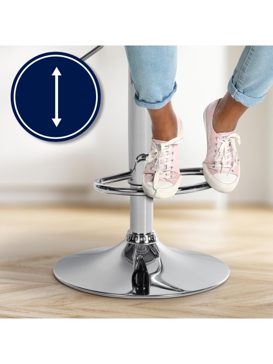 Banqueta alta tecido Laurel cromado, castanho