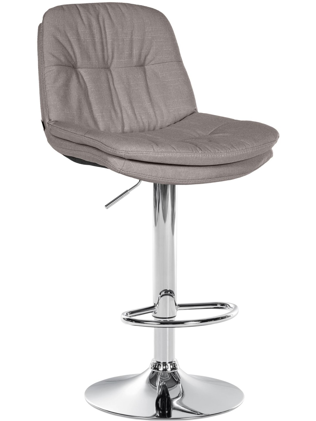 Banqueta alta tecido Laurel cromado, cinza