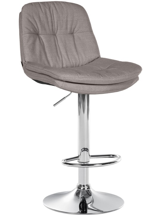 Banqueta alta tecido Laurel cromado, cinza
