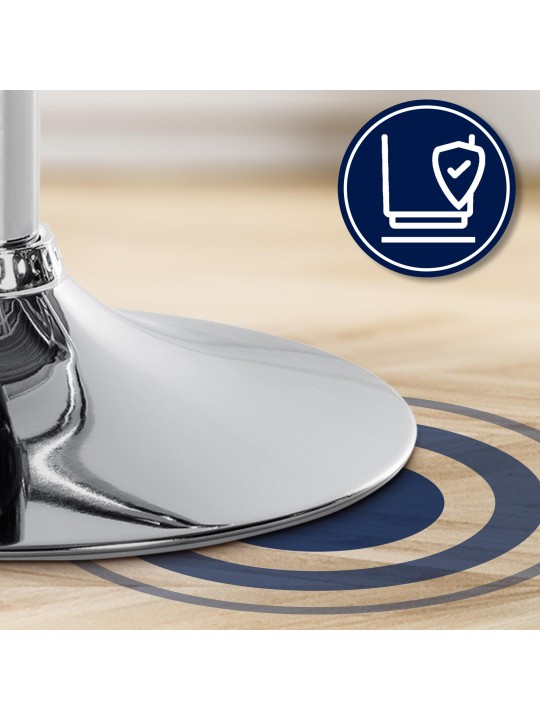 Banqueta alta tecido Laurel cromado, cinza escuro