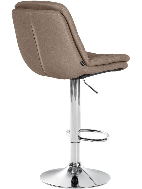 Banqueta alta tecido Laurel cromado, taupe