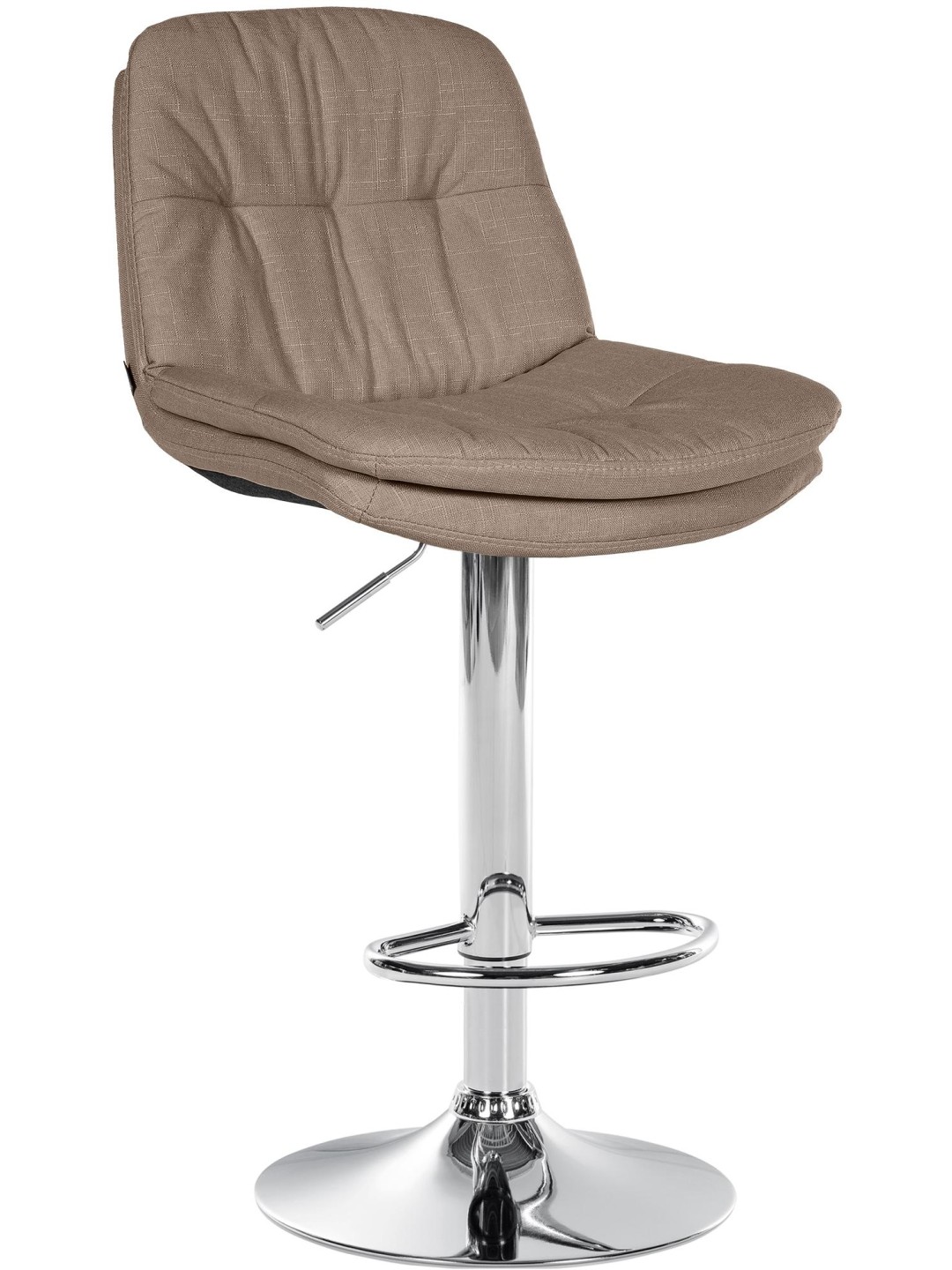 Banqueta alta tecido Laurel cromado, taupe