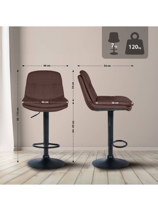 Banqueta alta tecido louro, castanho