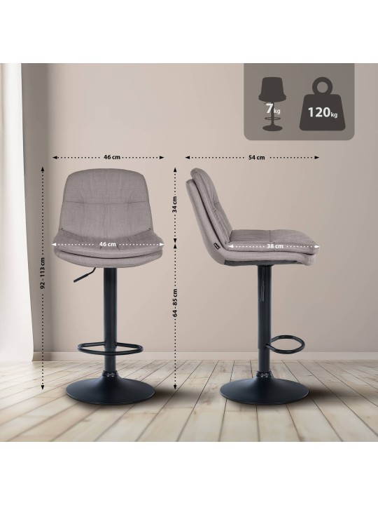 Banqueta alta tecido louro, cinza