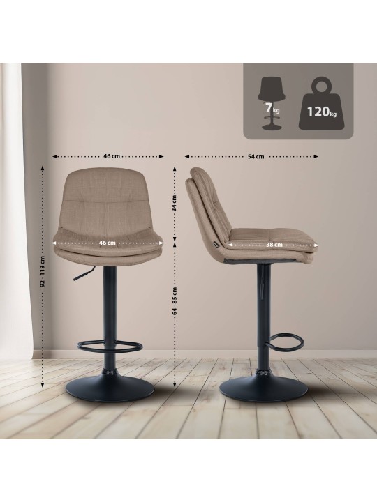 Banqueta alta tecido louro, taupe