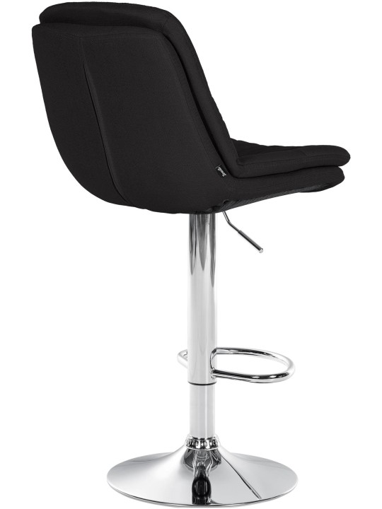 Banqueta alta tecido Laurel cromado, preto