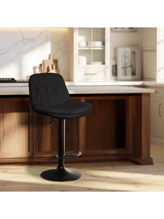 Banqueta alta tecido louro, preto