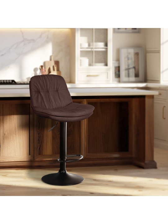 Banqueta alta tecido louro, castanho