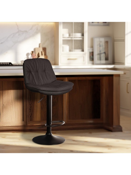 Banqueta alta tecido louro, cinza escuro