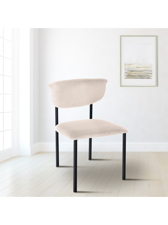 Cadeira para visitantes Gambell veludo, creme