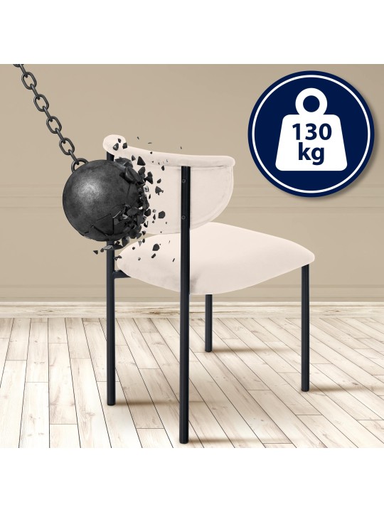 Cadeira para visitantes Gambell veludo, creme