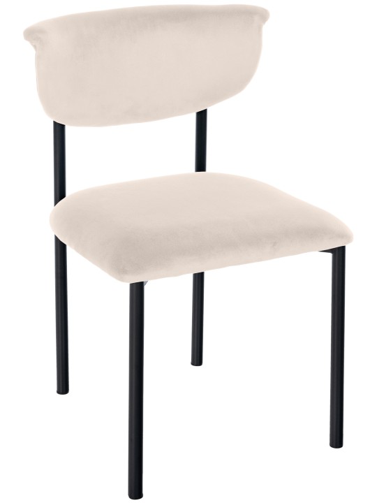 Cadeira para visitantes Gambell veludo, creme