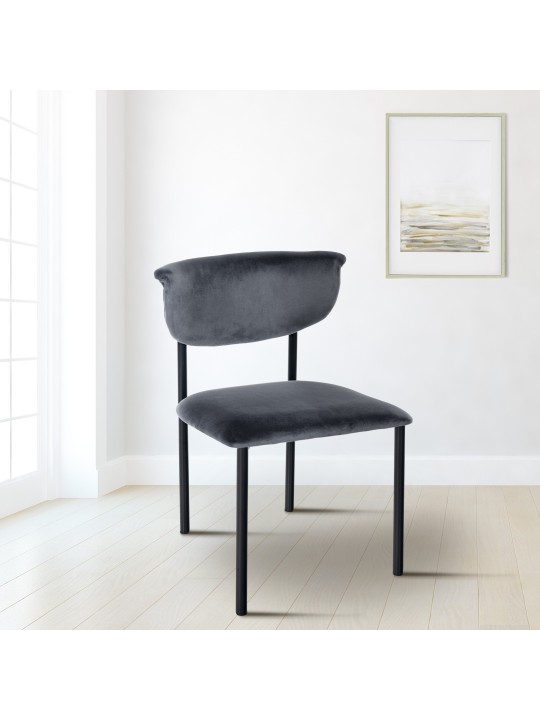 Cadeira para visitantes Gambell veludo, cinza escuro