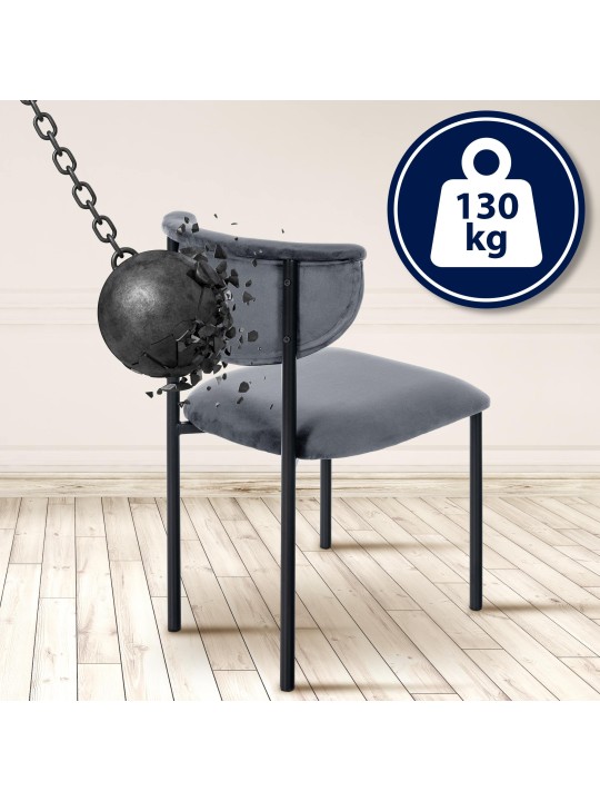 Cadeira para visitantes Gambell veludo, cinza escuro