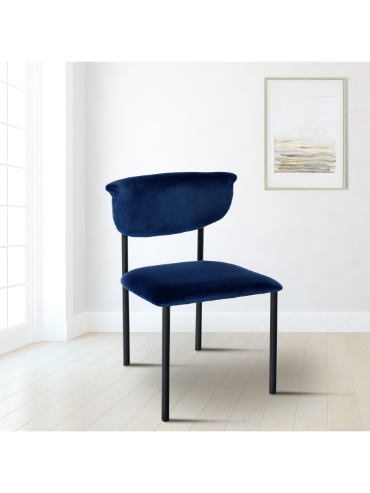 Cadeira para visitantes Gambell veludo, azul escuro