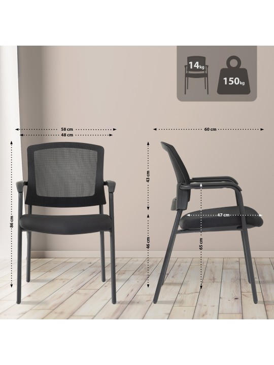 Cadeira para visitantes Volga, preto