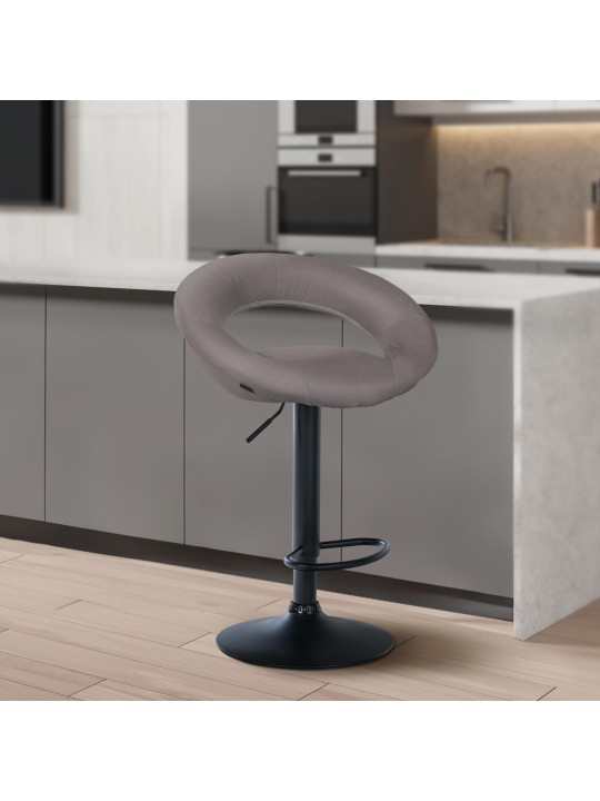 Conjunto de 2 bancos altos tecido Olinda, cinza