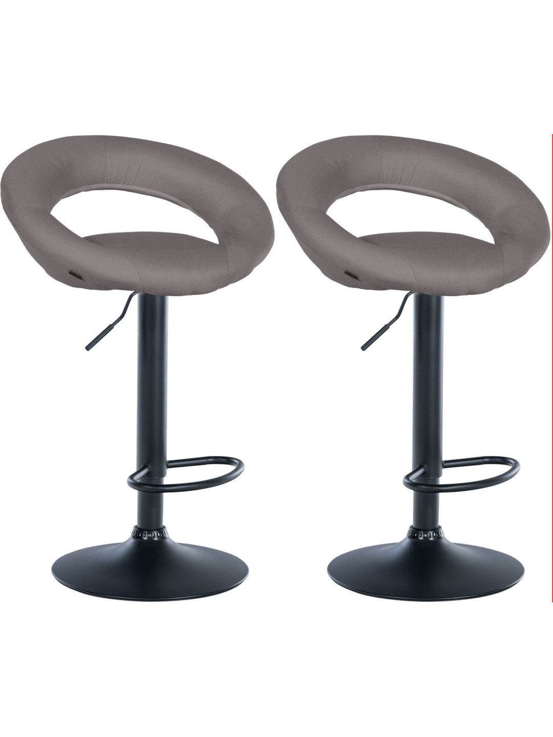 Conjunto de 2 bancos altos tecido Olinda, cinza