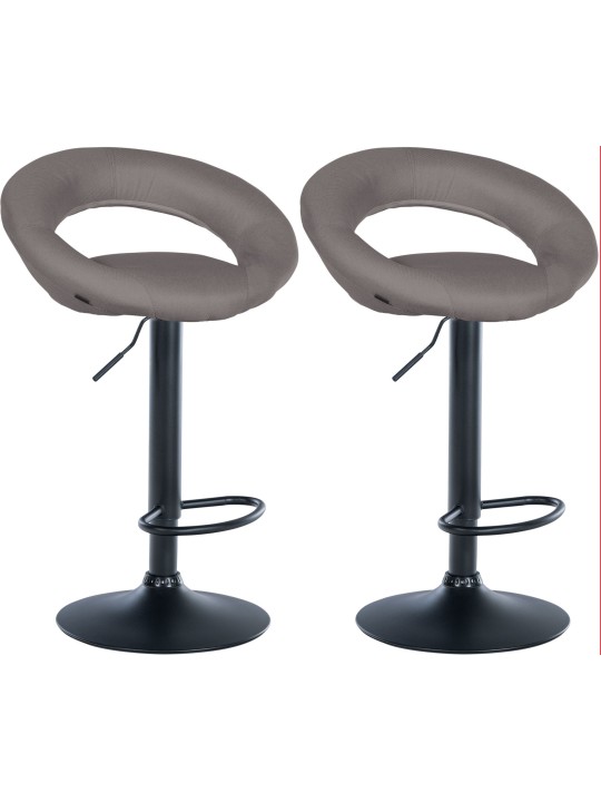 Conjunto de 2 bancos altos tecido Olinda, cinza