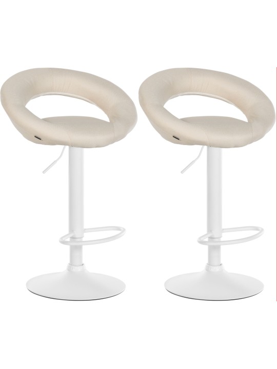 Conjunto de 2 bancos altos tecido Olinda, creme Conjunto de 2 bancos altos tecido Olinda, creme