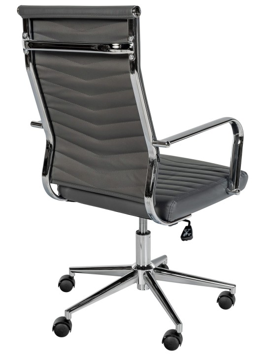 Cadeira de escritório de couro sintético Canby, cinza