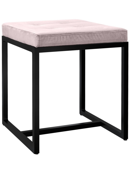 Banqueta de veludo Barci B, cinza claro