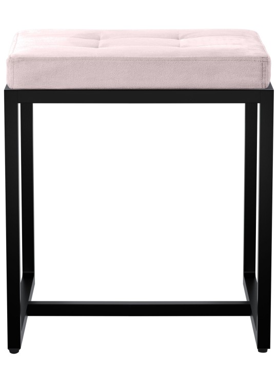 Banqueta de veludo Barci B, cinza claro