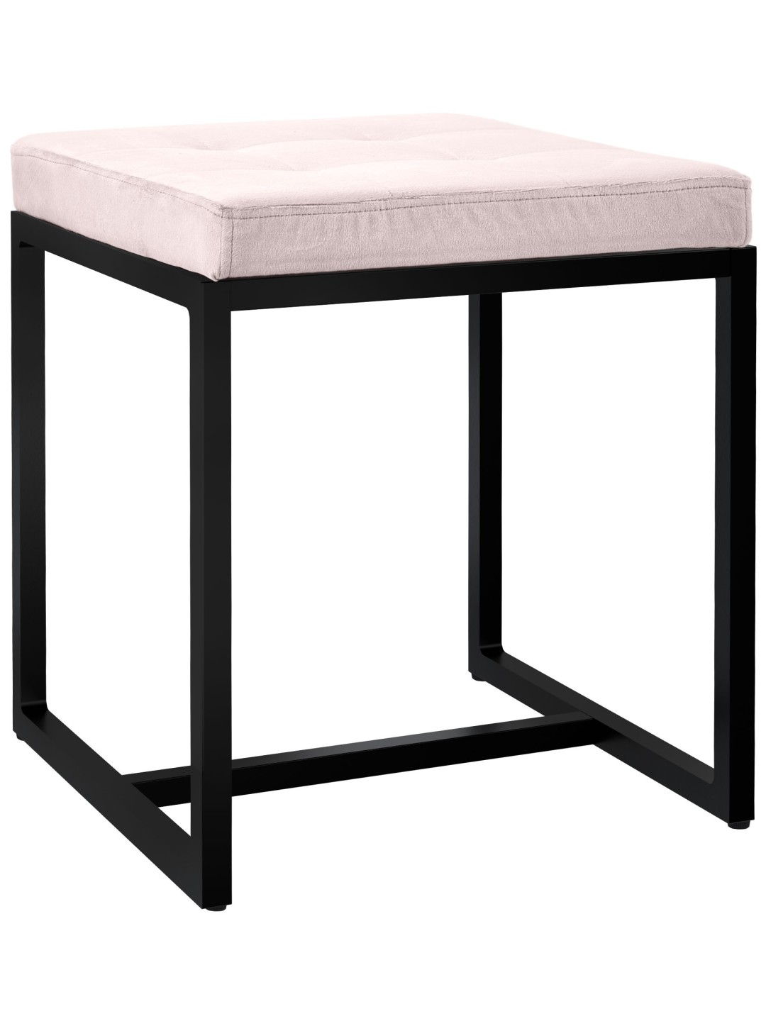 Banqueta de veludo Barci B, creme