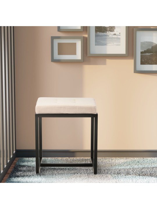 Banqueta de tecido Barci B, creme Banqueta de tecido Barci B, creme