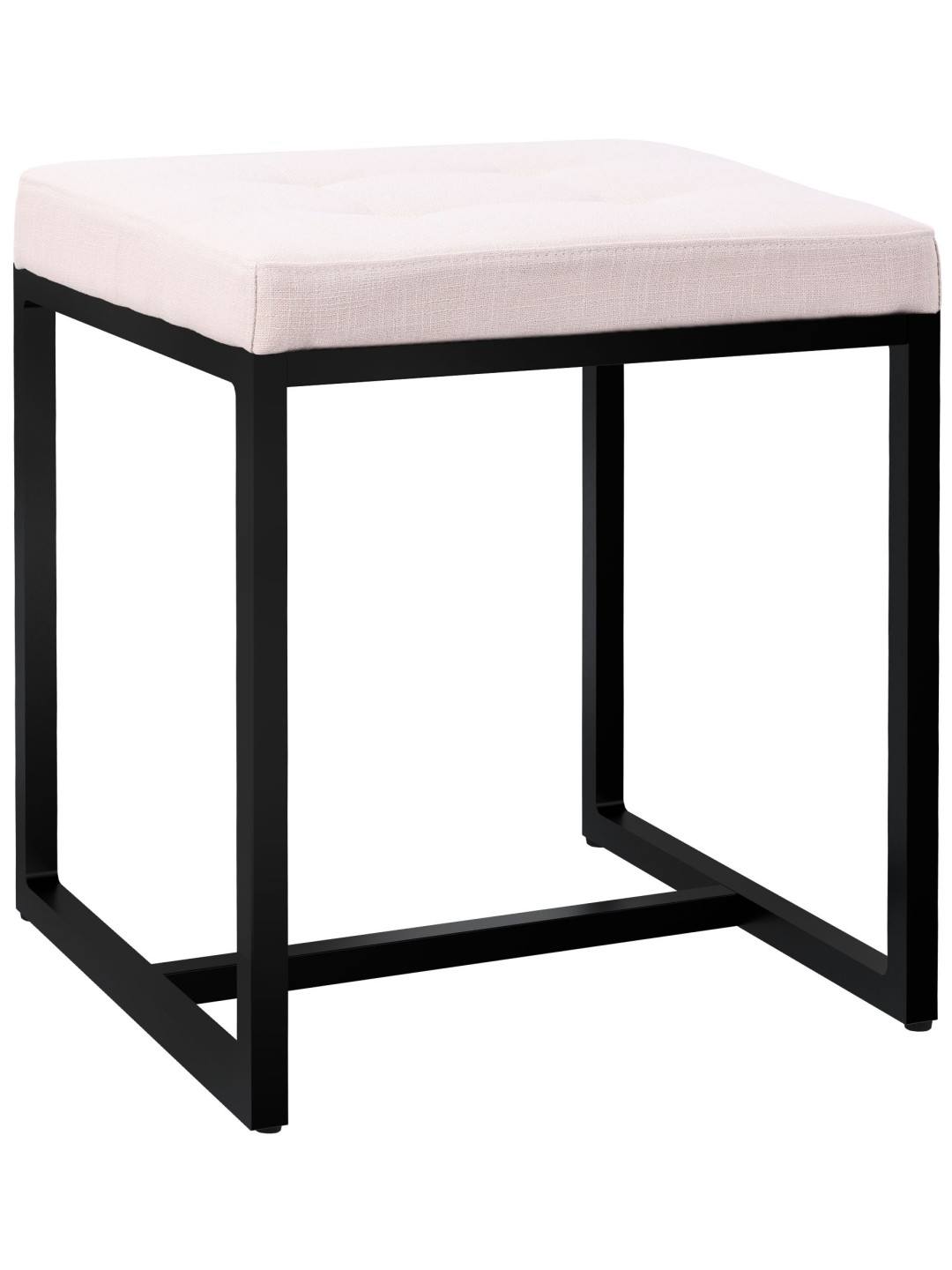 Banqueta de tecido Barci B, creme
