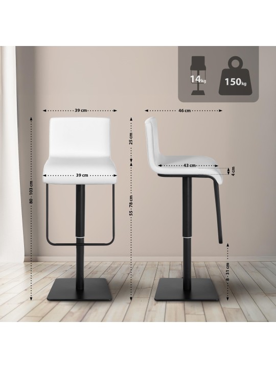 Banqueta alta Limon B, branco